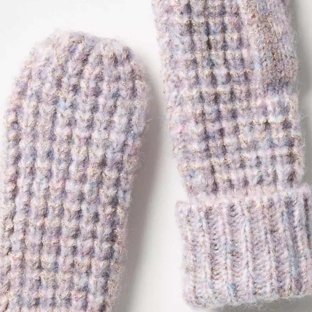 Anthropologie Maeve mittens purple shimmer new without tags
